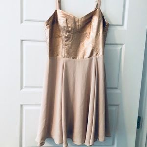 Mini gold and light pink dress